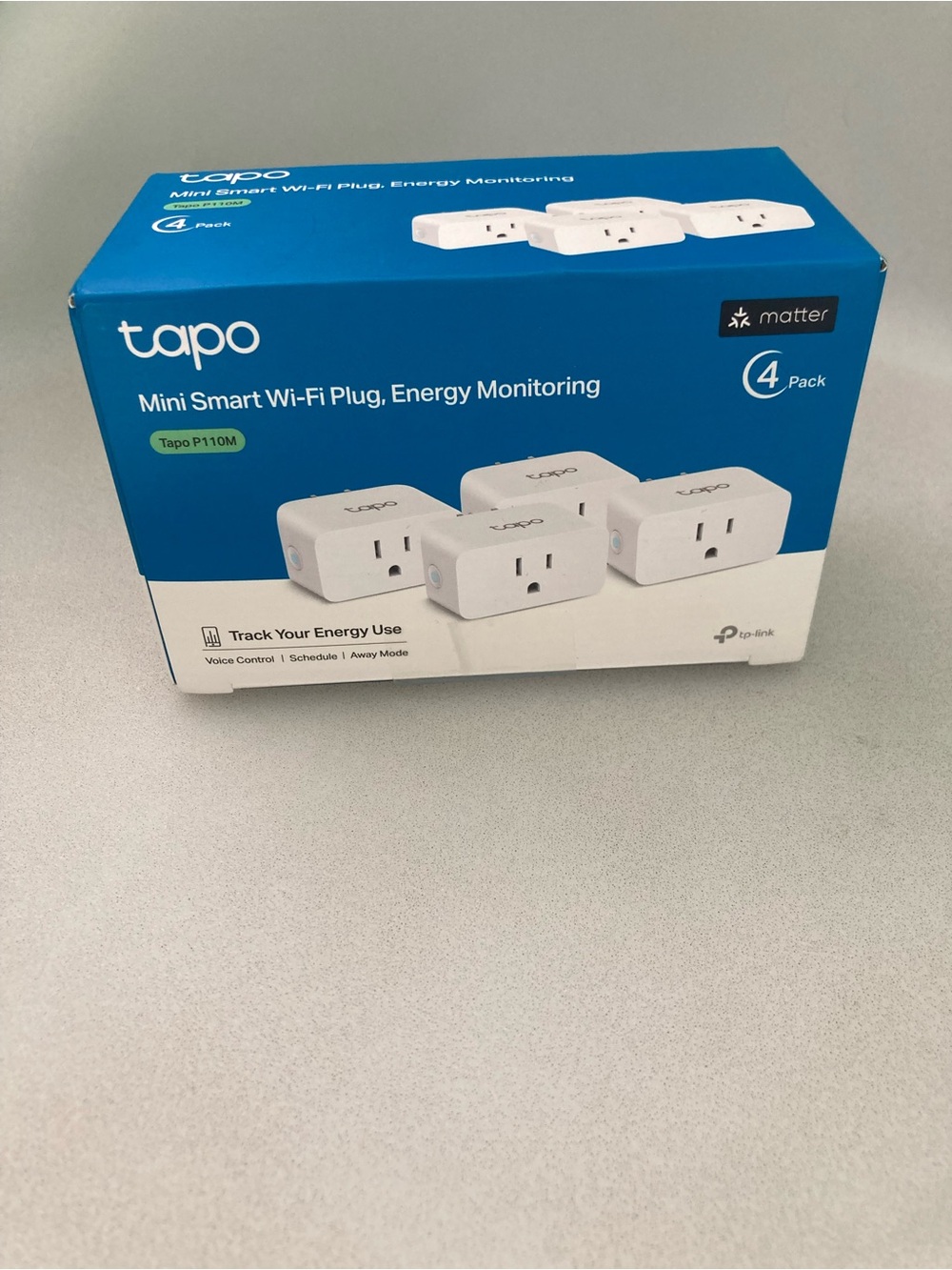 Tapo P110M Mini Smart Wi-Fi Plug, Energy Monitoring - 4-Pack